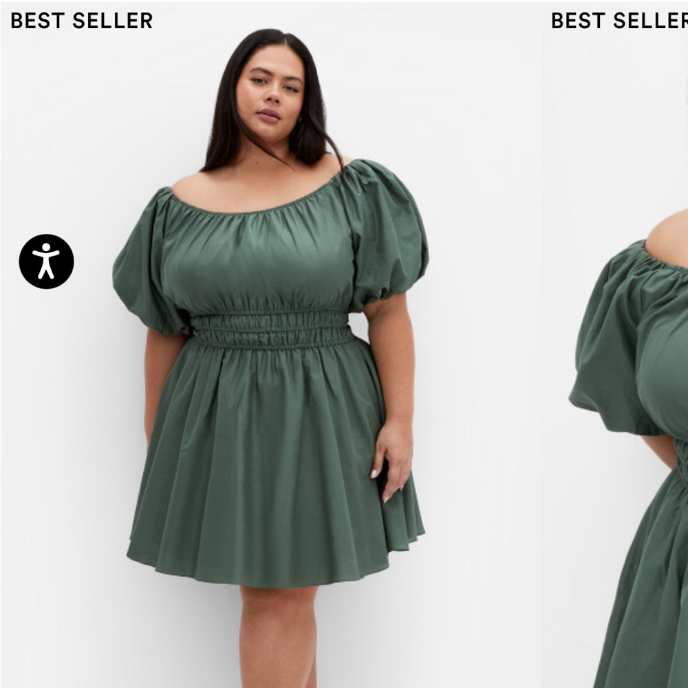 Elegant Green Off-Shoulder Dress